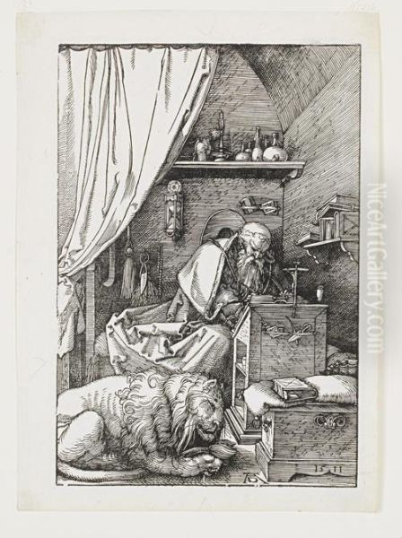 St Jerome In His Cell Oil Painting by Albrecht Durer