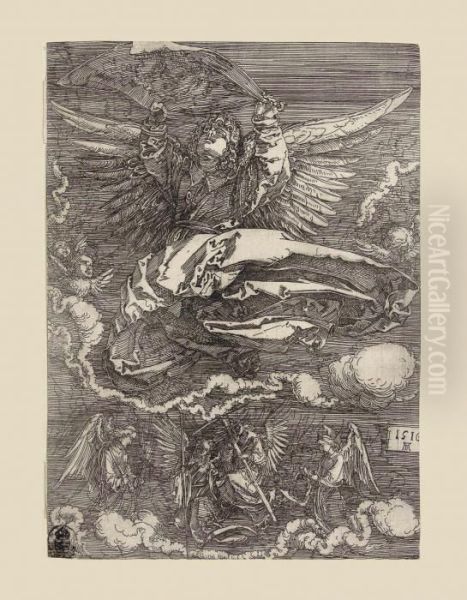 The Sudarium Held By One Angel Oil Painting by Albrecht Durer