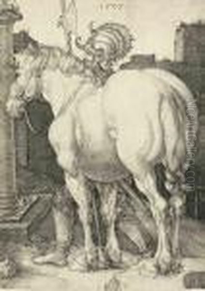 The Large Horse Oil Painting by Albrecht Durer