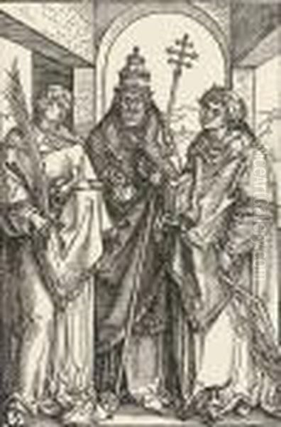 The Saints Stephen, Sixtus And Lawrence Oil Painting by Albrecht Durer