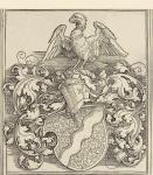 Coat-of-arms Of Michael Behaim Oil Painting by Albrecht Durer