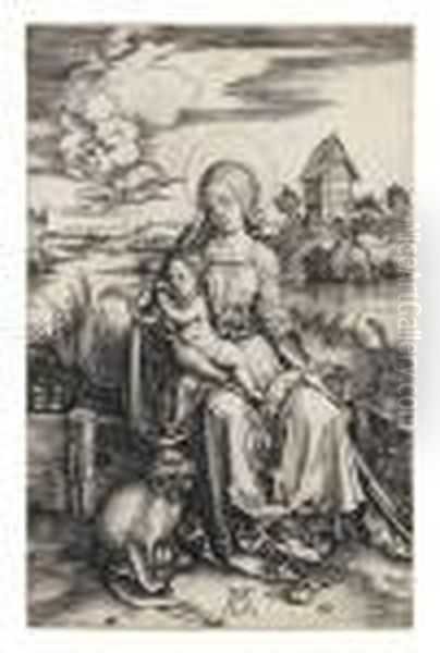 The Virgin And Child With A Monkey Oil Painting by Albrecht Durer