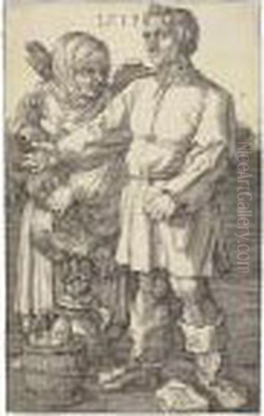 A Peasant Couple At Market Oil Painting by Albrecht Durer