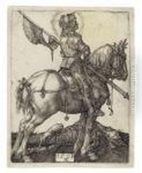 Saint George On Horseback Oil Painting by Albrecht Durer