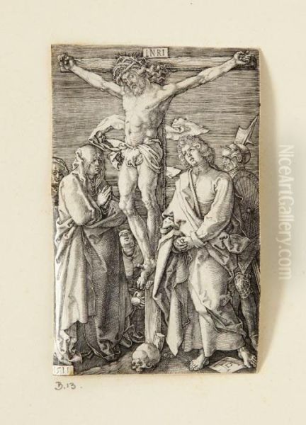 Christ On The Cross Oil Painting by Albrecht Durer