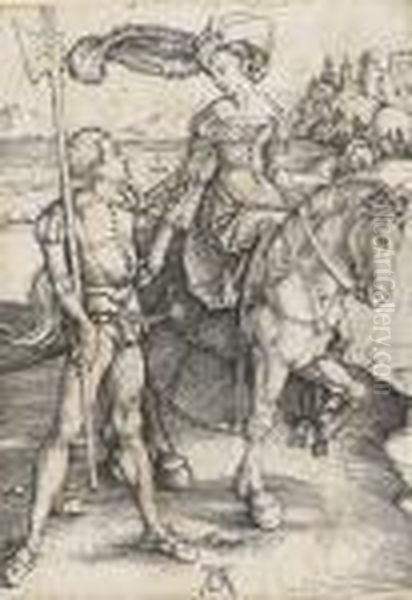 Das Fraulein Zu Pferd Und Der Landsknecht Oil Painting by Albrecht Durer