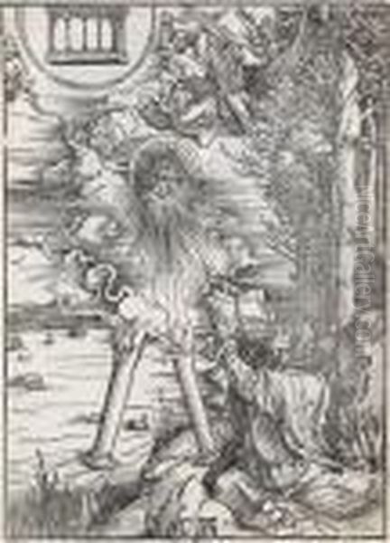 St . John Devouring The Book Oil Painting by Albrecht Durer