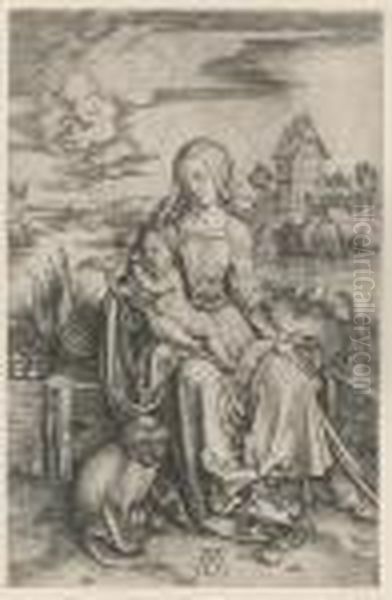 The Virgin And Child With A Monkey Oil Painting by Albrecht Durer