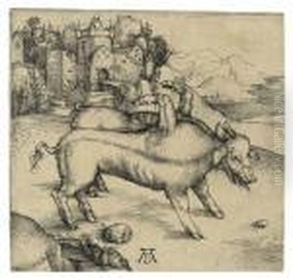 The Monstrous Sow Of Landser Oil Painting by Albrecht Durer