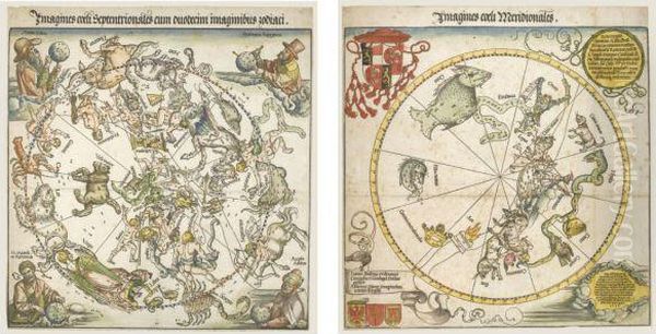 Map Of The Northern Sky Oil Painting by Albrecht Durer