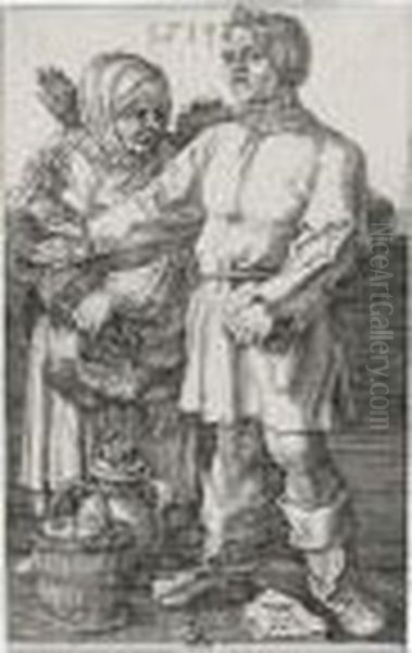 The Peasant Couple At Market Oil Painting by Albrecht Durer