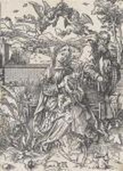 The Holyfamily With Three Hares Oil Painting by Albrecht Durer