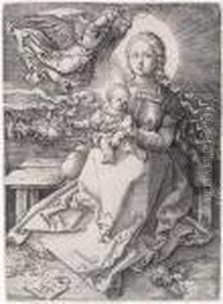 The Madonnacrowned By An Angel Oil Painting by Albrecht Durer