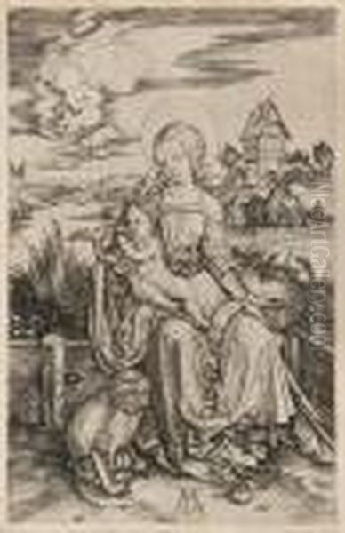 The Virgin With The Monkey Oil Painting by Albrecht Durer