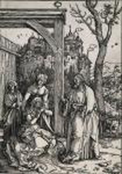 Christ Taking Leave From His Mother Oil Painting by Albrecht Durer