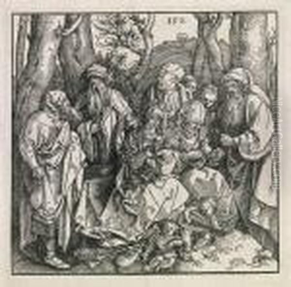 The Holy Kinship With The Lute-playing Angels Oil Painting by Albrecht Durer