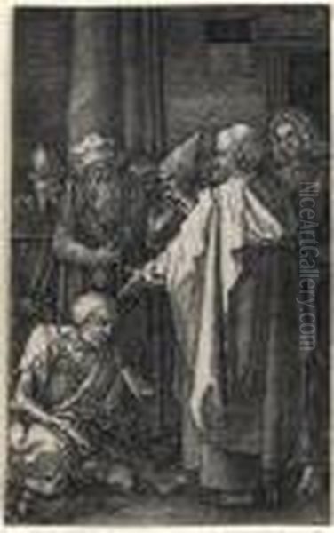 St 
Peter And St 
John At The Gate Of The Temple Oil Painting by Albrecht Durer