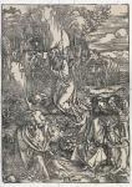 Christ On The Mount Of Olives Oil Painting by Albrecht Durer