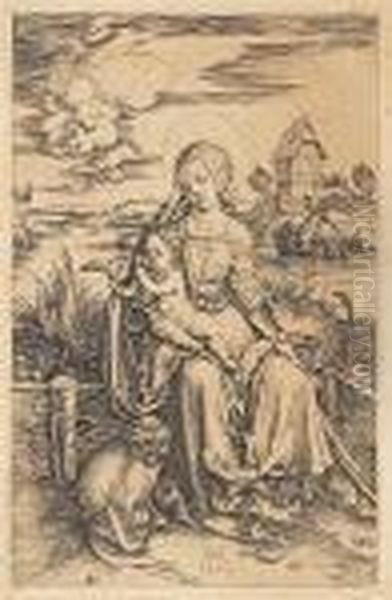 The Virgin And Child With The Monkey Oil Painting by Albrecht Durer