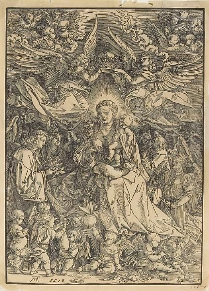 The Virgin Surrounded By Many Angels Oil Painting by Albrecht Durer