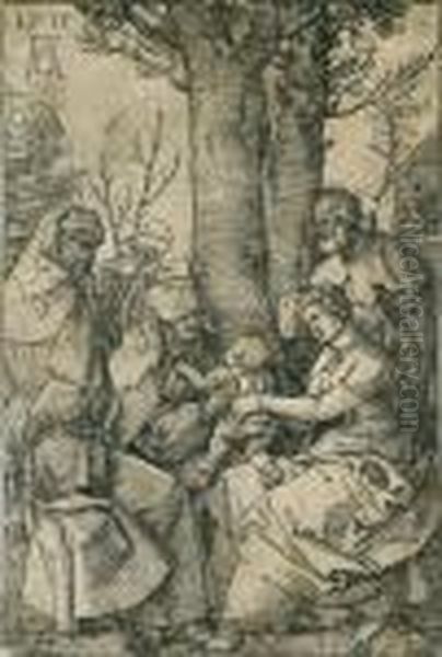 Die Hl. Familie Mit Joachim Und Anna Oil Painting by Albrecht Durer