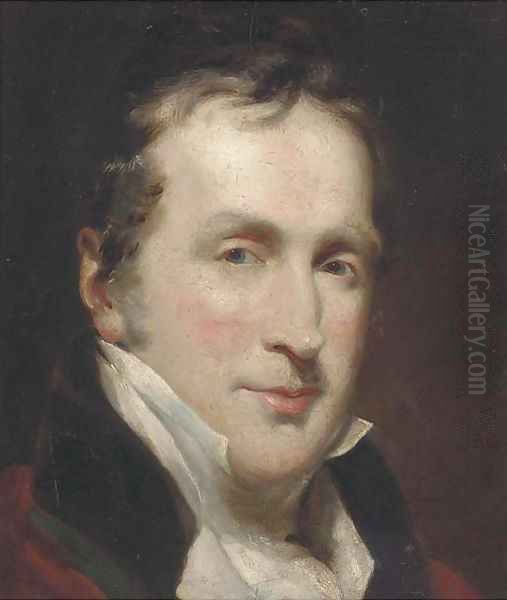 Portrait of a gentleman, bust-length, in a white cravat Oil Painting by Sir Thomas Lawrence