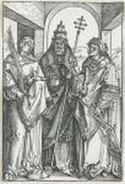 Die Heiligen Stephanus, Sixtus Und Laurentius Oil Painting by Albrecht Durer