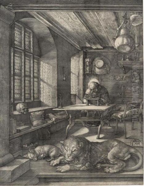 Saint Jerome In His Study Oil Painting by Albrecht Durer