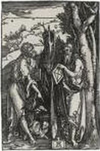 Saint John The Baptist And St Onuphrius Oil Painting by Albrecht Durer