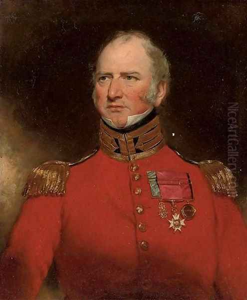 Portrait of Sir Stephen Remnant Chapman (1776-1851), half-length, in scarlet uniform with gold epaulets and medals Oil Painting by Sir Thomas Lawrence