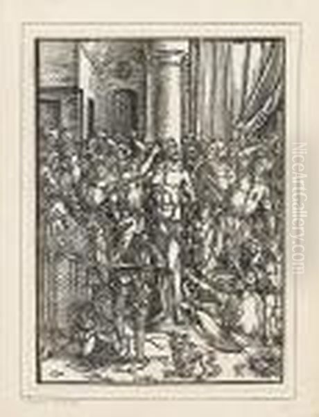 The Flagellation - The Large Passion (bartsch; Woodcuts 8) Oil Painting by Albrecht Durer