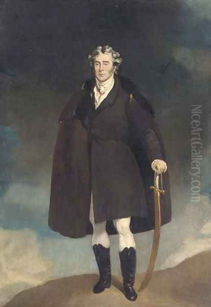 Arthur Wellesley, 1st Duke of Wellington, small full-length, in a cloak Oil Painting by Sir Thomas Lawrence