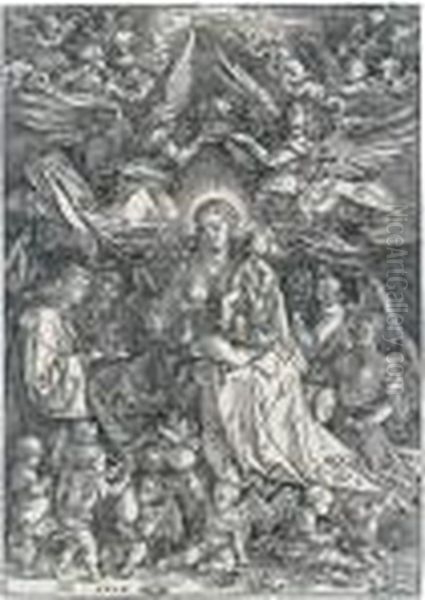 The Virgin And Child Surrounded By Many Angels Oil Painting by Albrecht Durer