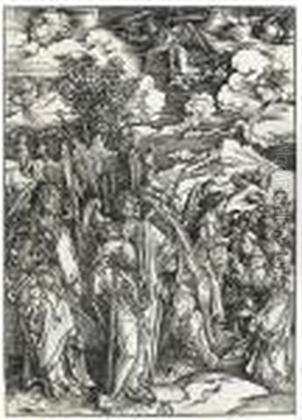 The Four Angels Holding The Winds, From: The Apocalypse Oil Painting by Albrecht Durer