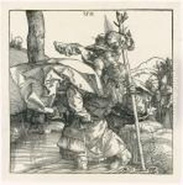 Saint Christopher Oil Painting by Albrecht Durer