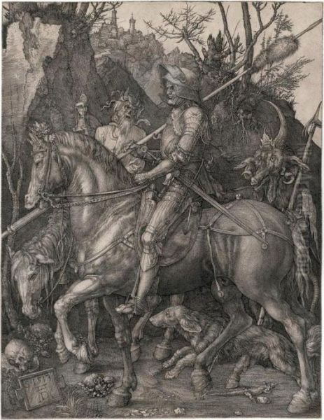 Knight, Death And The Devil Oil Painting by Albrecht Durer