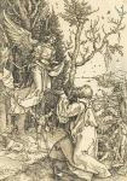 Joachim And The Angel, From The Life Of The Virgin Oil Painting by Albrecht Durer