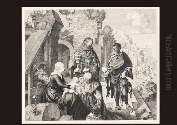 Adoration Of Magi Oil Painting by Albrecht Durer