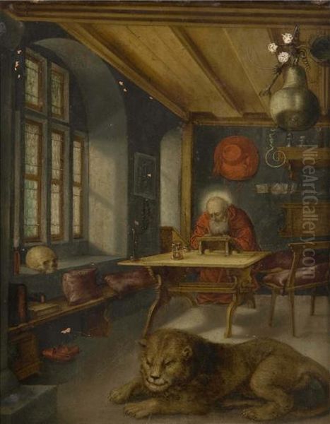 St Jerome In His Study Oil Painting by Albrecht Durer