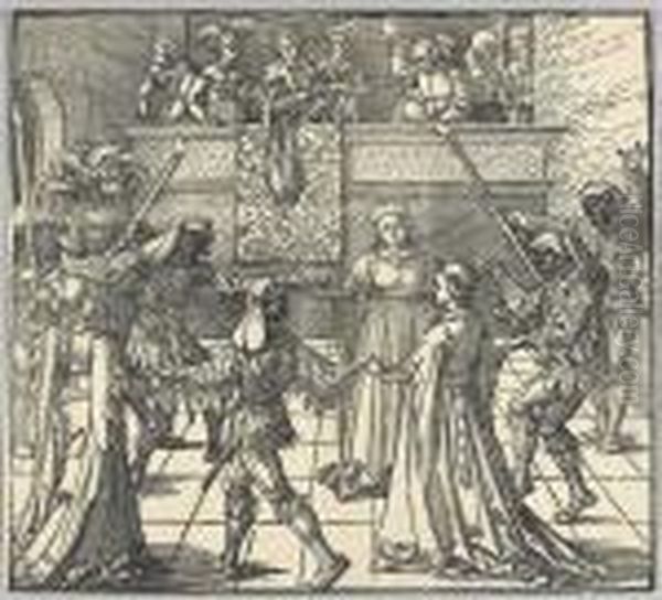 The Masquerade Dance With Torches Oil Painting by Albrecht Durer