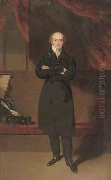 Portrait of George Canning M. P., small full-length, in a black suit, in the chamber of the House of Commons Oil Painting by Sir Thomas Lawrence