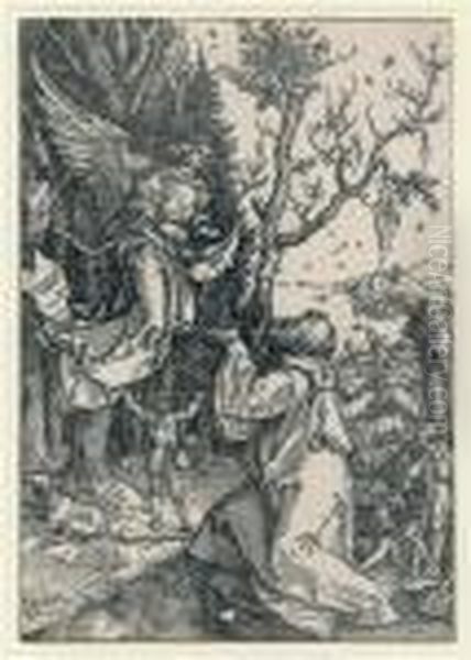 Joachim And The Angel Oil Painting by Albrecht Durer