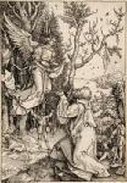 Joachim And The Angel Oil Painting by Albrecht Durer