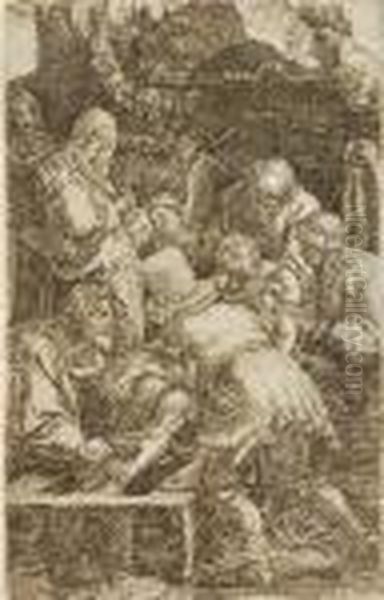 Bis An Die Plattenkante Geschnitten, Mit Unscheinbaren Bereibungen Oil Painting by Albrecht Durer