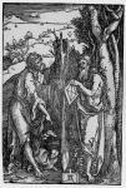 Johannes Der Taufer Und Onuphrius Oil Painting by Albrecht Durer