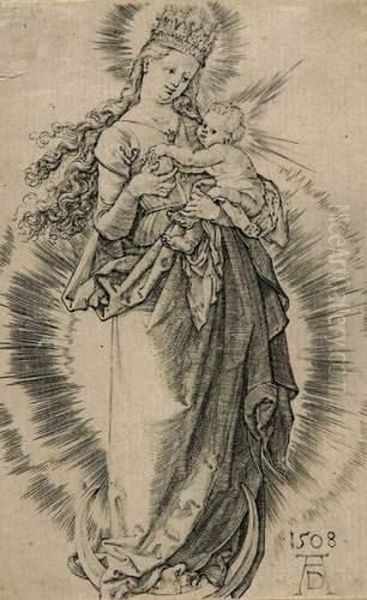 Maria Mit Der Sternenkrone Oil Painting by Albrecht Durer