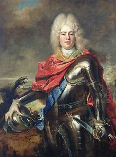 Crown Prince Frederick Augustus of Saxony 1670-1733 Oil Painting by Nicolas de Largilliere