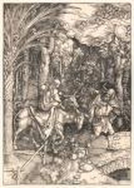 The Flight Into Egypt. Oil Painting by Albrecht Durer