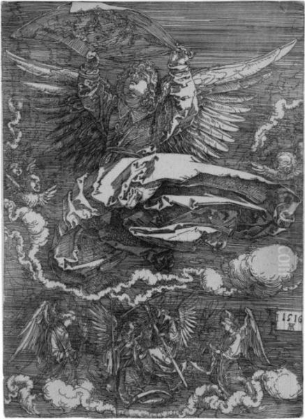 The Sudarium Held By One Angel Oil Painting by Albrecht Durer