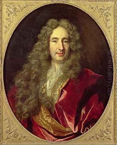 Portrait of Edme Boursault Oil Painting by Nicolas de Largilliere